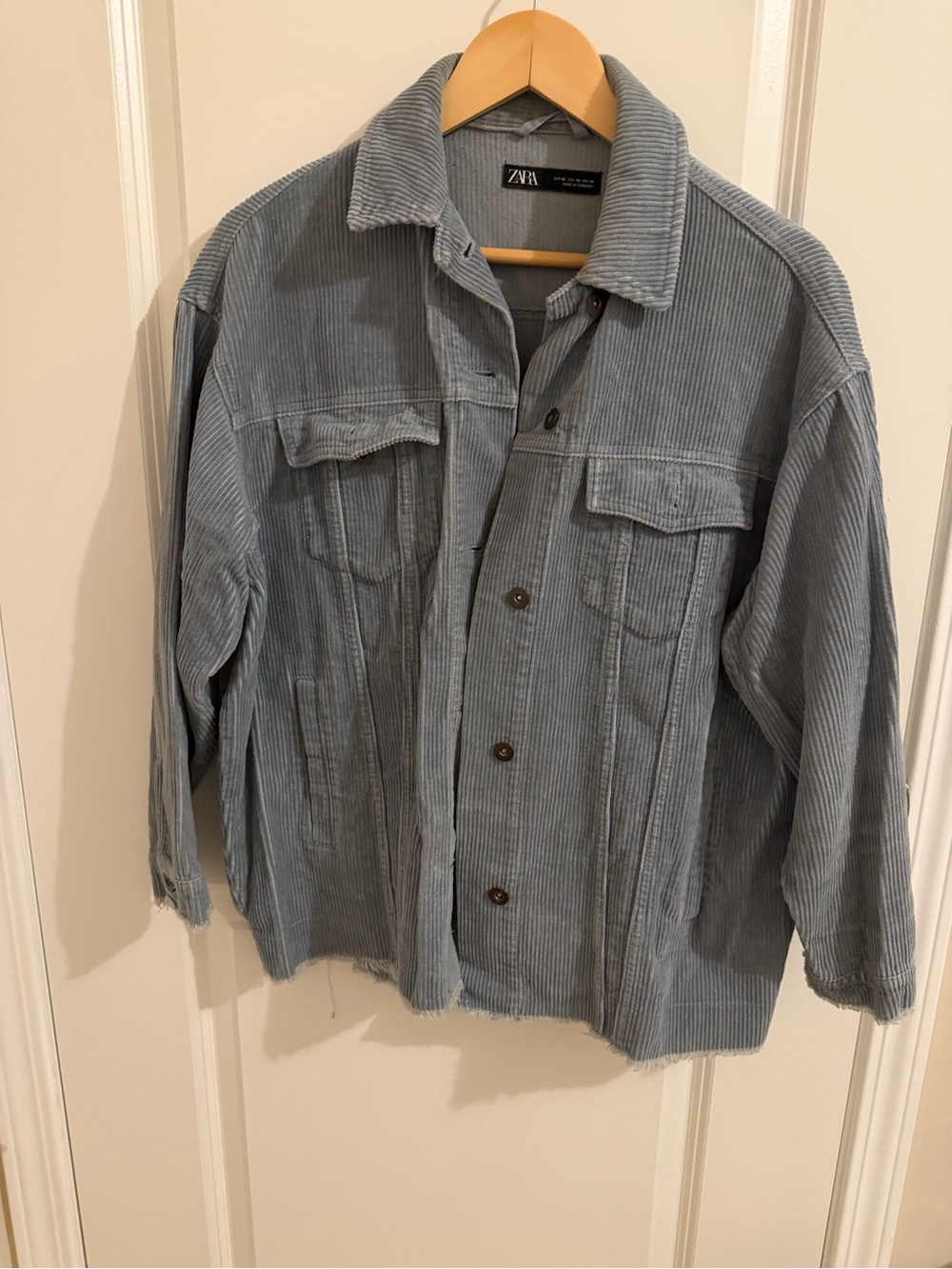 ZARA Women’s Light Blue Corduroy Overshirt